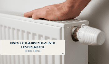 Radiatore domestico con mano appoggiata sopra.