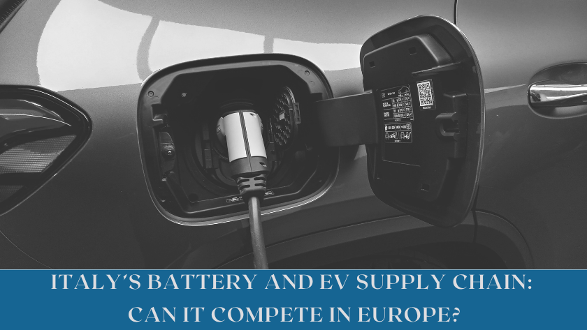Electric vehicle production line in Italy showing automated machinery and battery assembly within a modern industrial facility