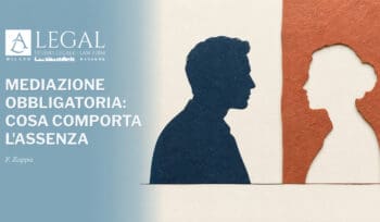 Mediazione obbligatoria: cosa comporta l’assenza. Un profilo blu rivolto a una sagoma vuota ritagliata nella carta.
